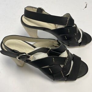United Bamboo black leather heels